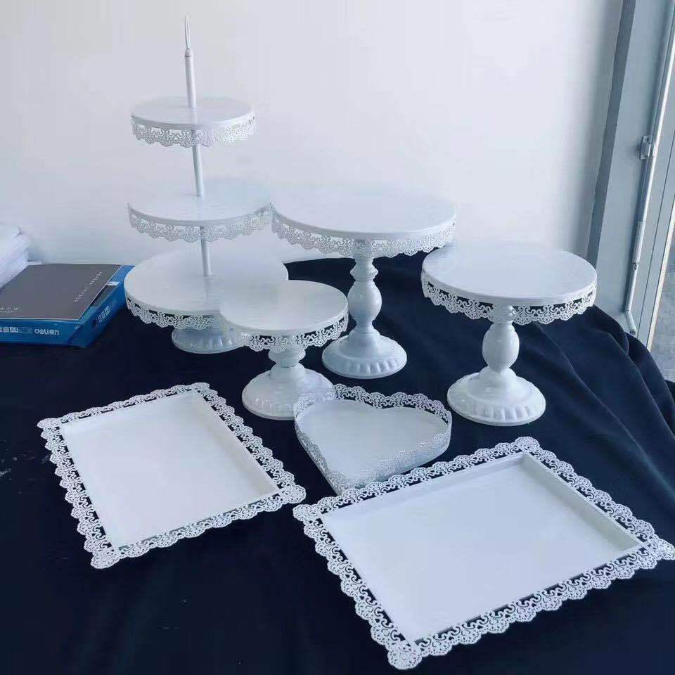 Estilo europeo de hierro pastel soporte traje banquete de boda postre pastelería decoración cumpleaños cena creativa multi-capa decoración placa