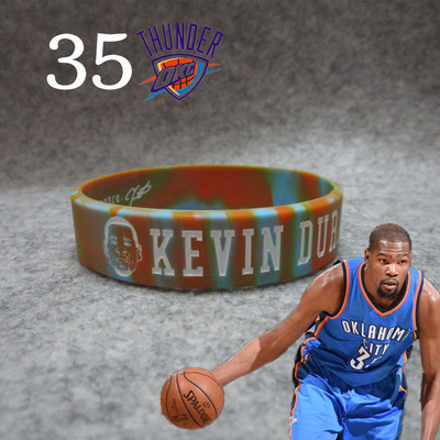 Basketball Thunder 35 No. Kevin.Durant head portrait Wide models motion Bracelet silica gel Wrist strap Bracelet Fan