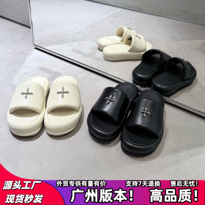 Smfk New Cross-Strap Flat Sandals for Women, Black Leather Outdoor Platform Height-Increasing Slippers Smfk New Cross-Strap Flat Sandals for Women, Black Leather Outdoor Platform Height-Increasing Slippers
