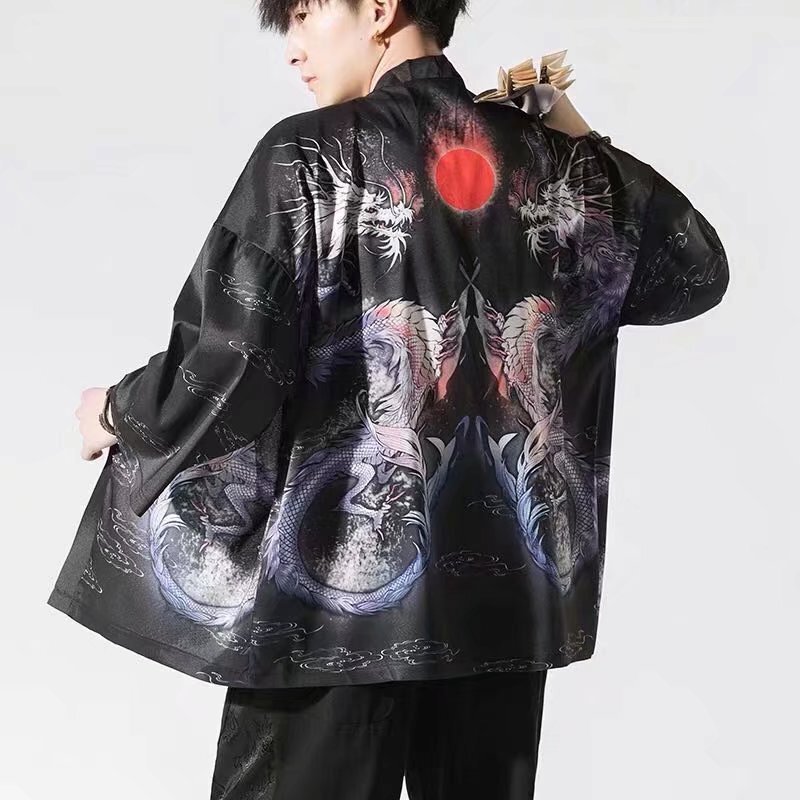 Retro Japanese Style Shirt Jacket for Men, Spring and Summer Style, Large Size, Versatile Shirt, Loose Casual Men's Long-Sleeved Shirt, Loose Large Size Retro Japanese Style Shirt Jacket for Men, Spring and Summer Style, Large Size, Versatile Shirt, Loose Casual Men's Long-Sleeved Shirt, Loose Large Size