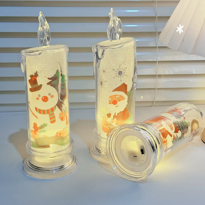 Lámpara de vela de Navidad, dormitorio, lámpara de cabezal de cama, adornos de escritorio, props de fotografía, regalos de Navidad