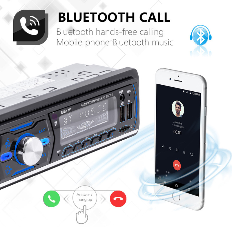 12V Car Dab Antenna Radio Mp3 Player Short Wireless Digital Broadcast Rds Bluetooth Hands-Free Card Insertion