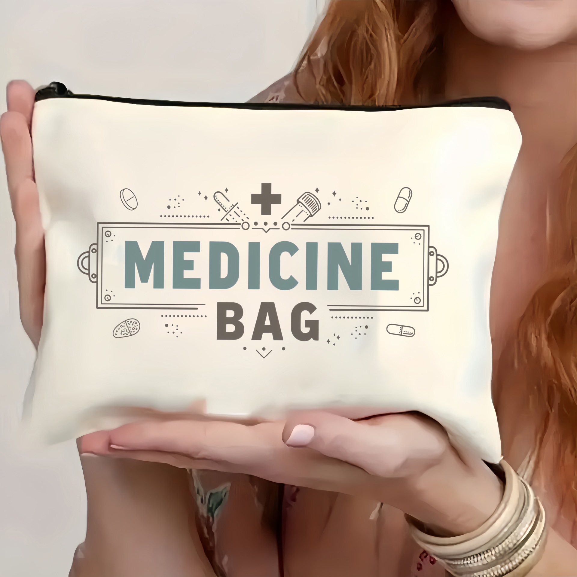 多种款式制作，diy可爱护士图案化妆包，印刷药丸字母收纳包