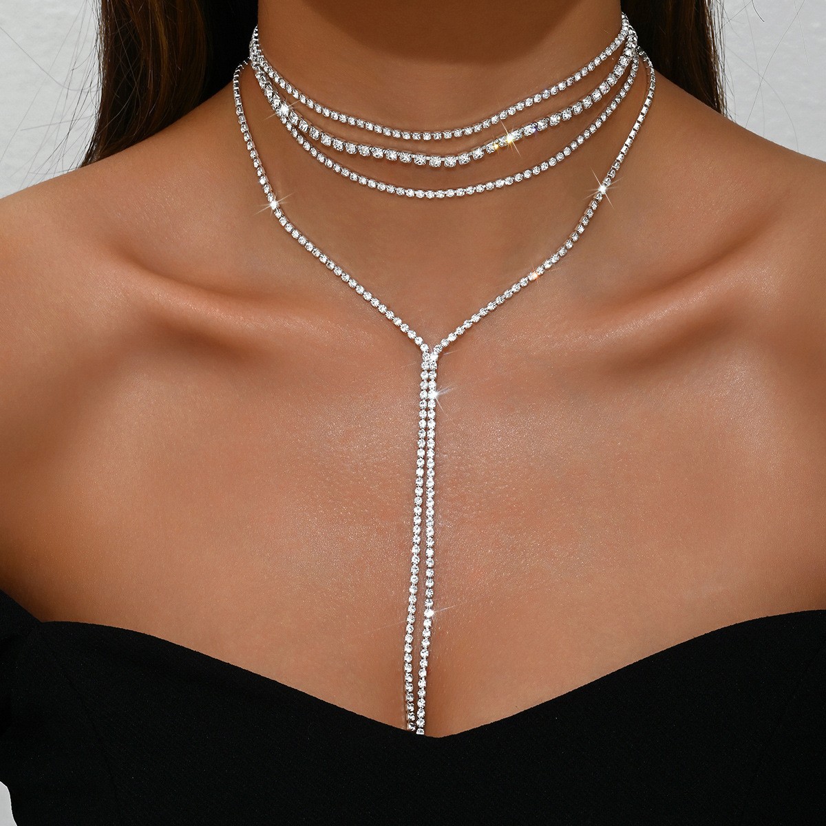 Accesorios sexys multicapa para playa, joyería sencilla, cadena para el pecho y el cuello, moda transfronteriza europea y americana_voghion.com