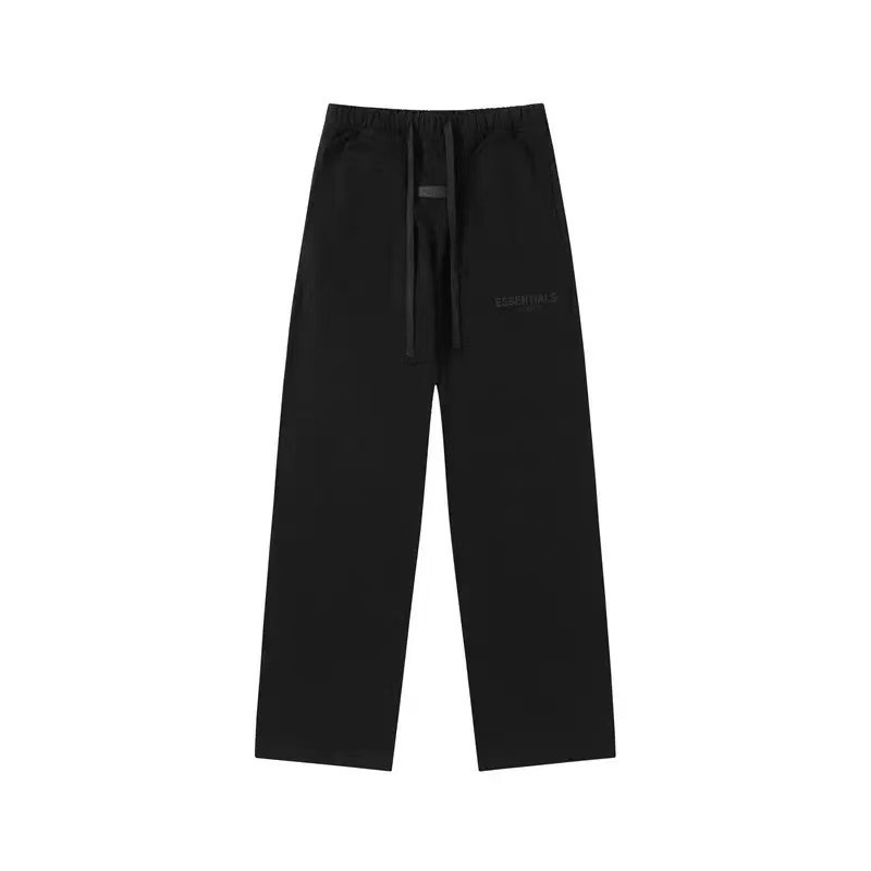 Flocked straight-leg pants black / S