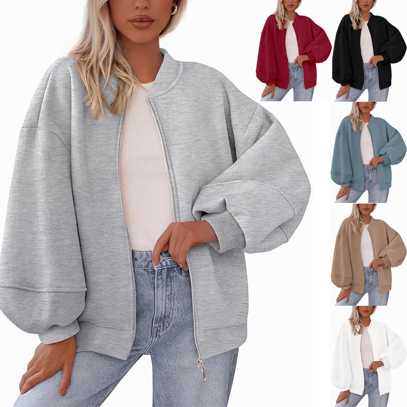 Women's Autumn Fashion 2026 Zipper Sweatshirts Jacket Casual Long Sleeve Bomber Coat Winter Clothes Women's Autumn Fashion 2026 Zipper Sweatshirts Jacket Casual Long Sleeve Bomber Coat Winter Clothes