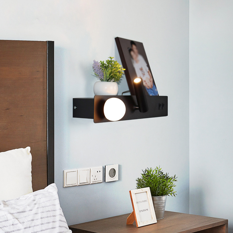 lámpara de pared de cabecera moderna minimalista larga barra de luces de lectura de hotel dormitorio sala de estar de fondo pared colgante lámpara led