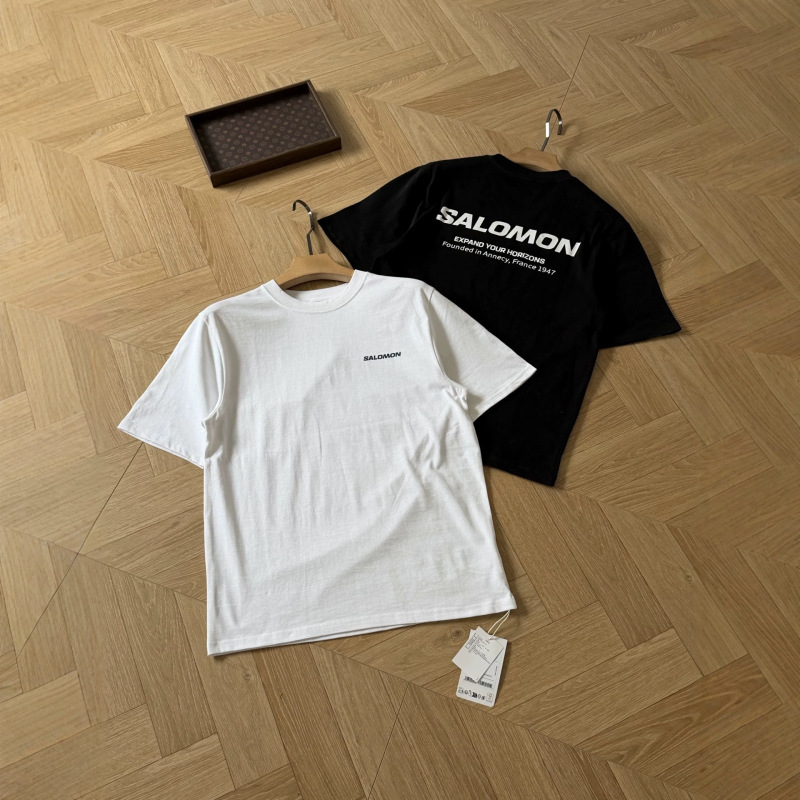 High-End Version Salomon m Slm Letter Logo Print Unisex Outdoor Cooling Round Neck Short-Sleeve T-Shirt Trendy