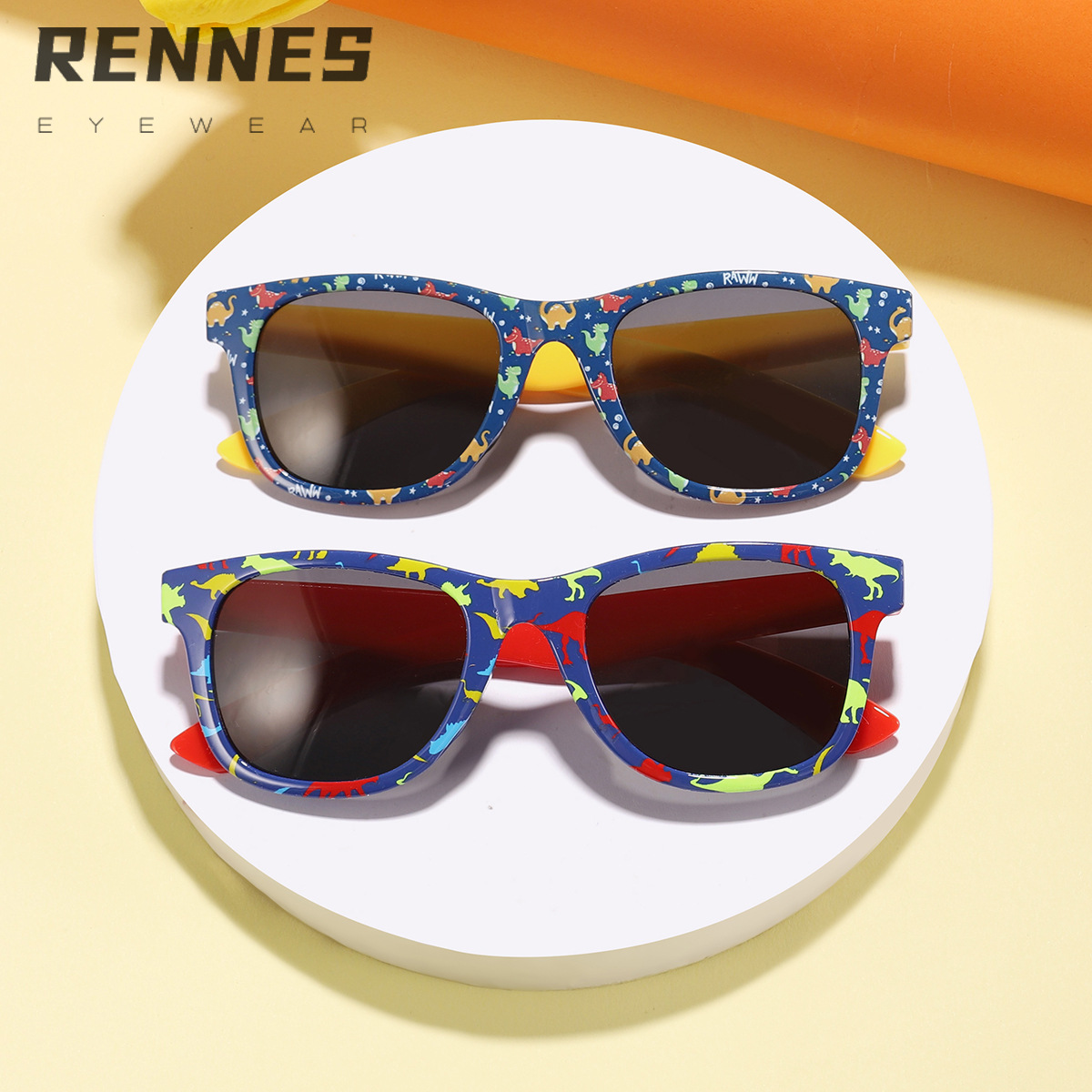 2024 nuevos dibujos animados para niños transfronterizos, estampado de dinosaurios, tendencia, gafas de sol de moda, gafas de sol esenciales para el uso al aire libre