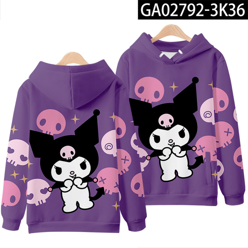 Kuromi Hooded Sweatshirt Anime Merchandise Two-Dimensional Sweet Japanese Style Jacket Cute Hooded Sweatshirt Kuromi Hooded Sweatshirt Anime Merchandise Two-Dimensional Sweet Japanese Style Jacket Cute Hooded Sweatshirt