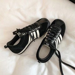 蘇茵茵復古小姐美拉德系帶軟皮運動休閒鞋德訓鞋女板鞋休閒運動鞋