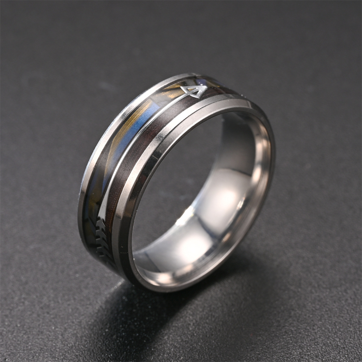 INS Style Arrow Stainless Steel Epoxy Rings 1 Piece
