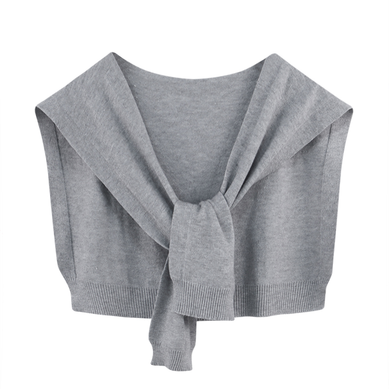 Sopa de color sólido para mujeres 2025, nueva primavera y otoño a rayas de punto pequeño chal delgado con suéter camisa bufandas