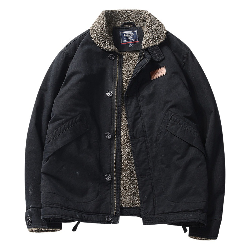 Oferta de la fábrica chaqueta acolchada de algodón para hombres de invierno chaqueta acolchada de algodón forrada de lana casual más abrigo de tamaño 64J96