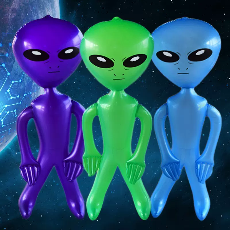 批发厂家现货PVC充气外星人玩具万圣节装饰品卡通气模充气外星人