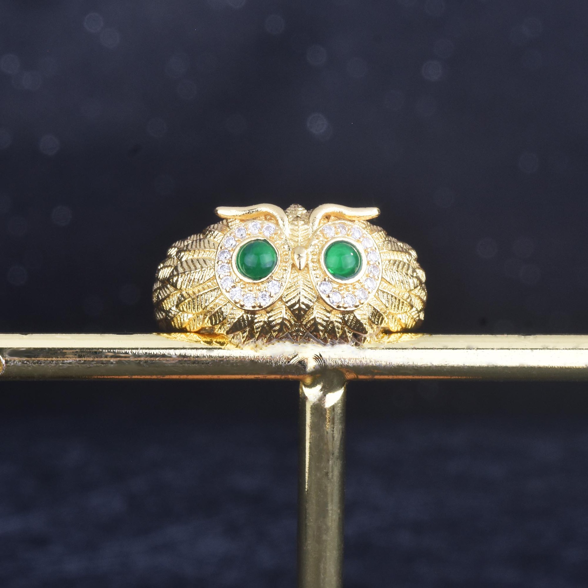 Fashion Owl Ring Natural Chalcedony Bird Eagle Open Color Treasure Ring display picture 1