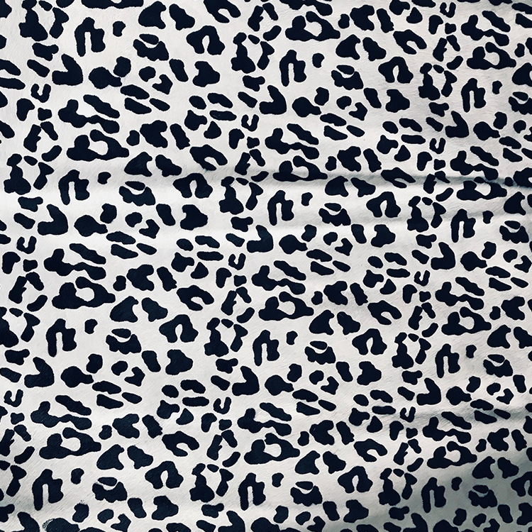 现货 马毛皮革白色牛毛豹纹外圈花型底色可选马毛面料牛毛箱包革