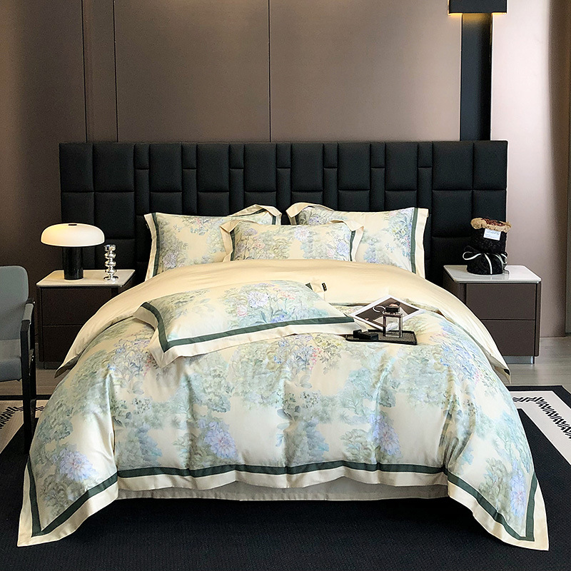 2024 nuevo traje de cuatro piezas de impresión digital de algodón 50S