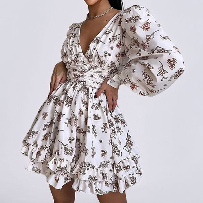 Spring Women's Elegant And Simple Floral Dress For Commuting_ecoleips.com