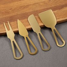 厂家批发不锈钢金色芝士刀 奶酪刀奶油切刀 厨房烘焙工具芝士套装