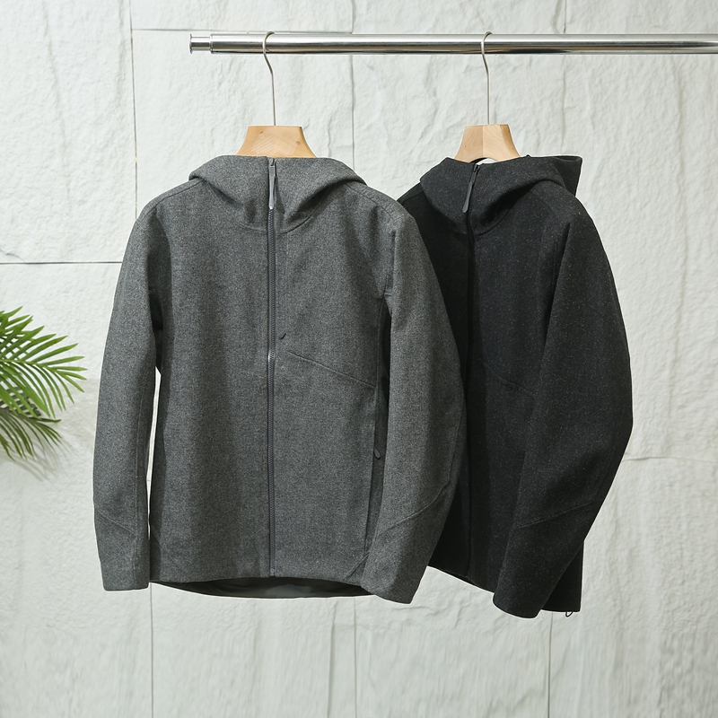 Series! Imported Sheep Wool! Warm Fleece! Men's Laminated Hooded Soft Shell Jacket