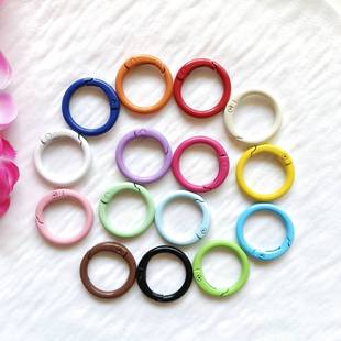 New color metal paint 25mm spring buckle key chain hanging ring ring luggage doll key pendant accessories