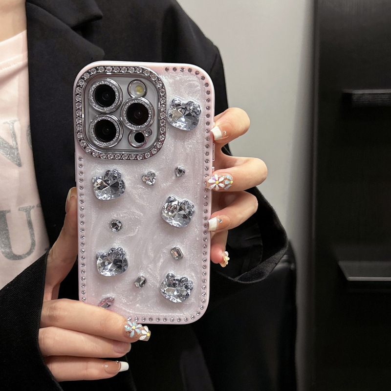 适用iphone15双面点钻苹果16promax手机壳14滴胶13KT钻11防摔软套|undefined