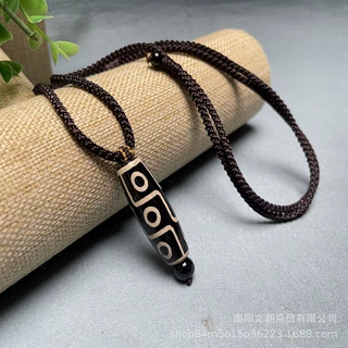 藏式九眼天珠玛瑙吊坠可调节项链地摊夜市玉石货源商务玉石小礼品