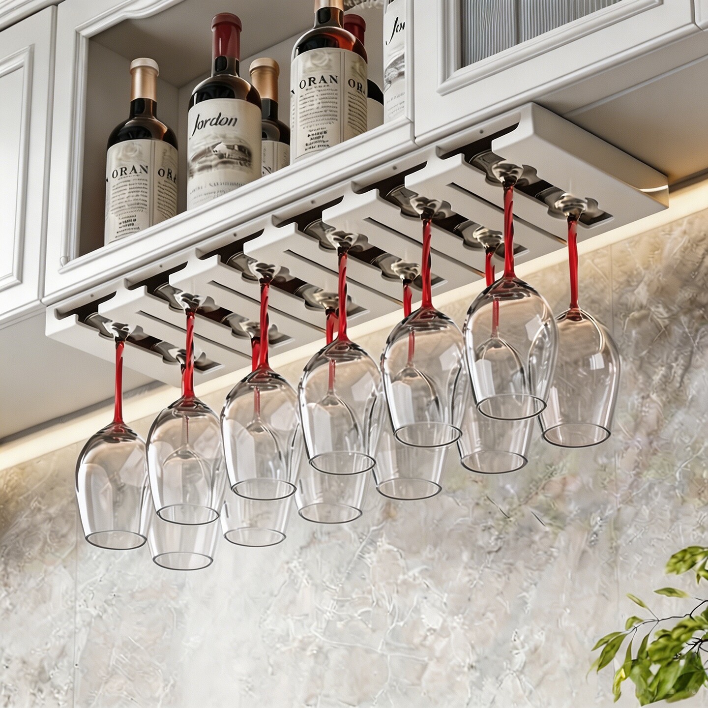 Soporte Colgante para Copas de Vino de Acero al Carbono, Organizador para Bar y Gabinete de Vino