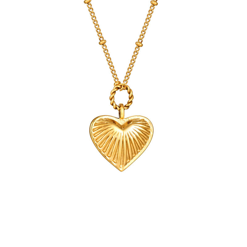 1 Piece Simple Style Heart Shape Titanium Steel Plating Pendant Necklace_colorza_2