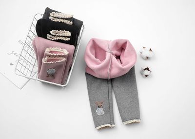 girl Plush Leggings Autumn and winter children pure cotton thickening trousers winter baby Children Warm pants