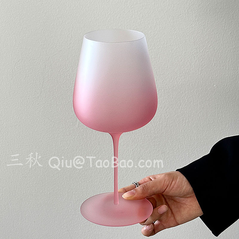 레트로 프로스티드 그라데이션 핑크 와인잔 780ml