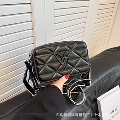 跨境外贸2025小方包女G家休闲单肩包斜挎包时尚菱格宽肩带相机包