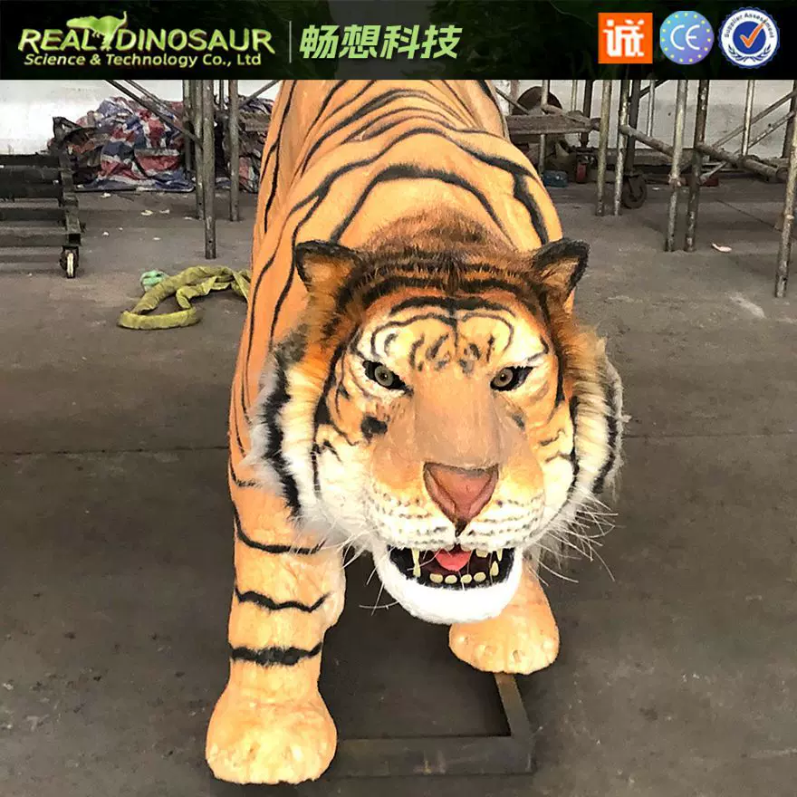 仿真小老虎桌面摆件儿童玩具仿真动物模型毛绒汽车内饰品摆件动雕