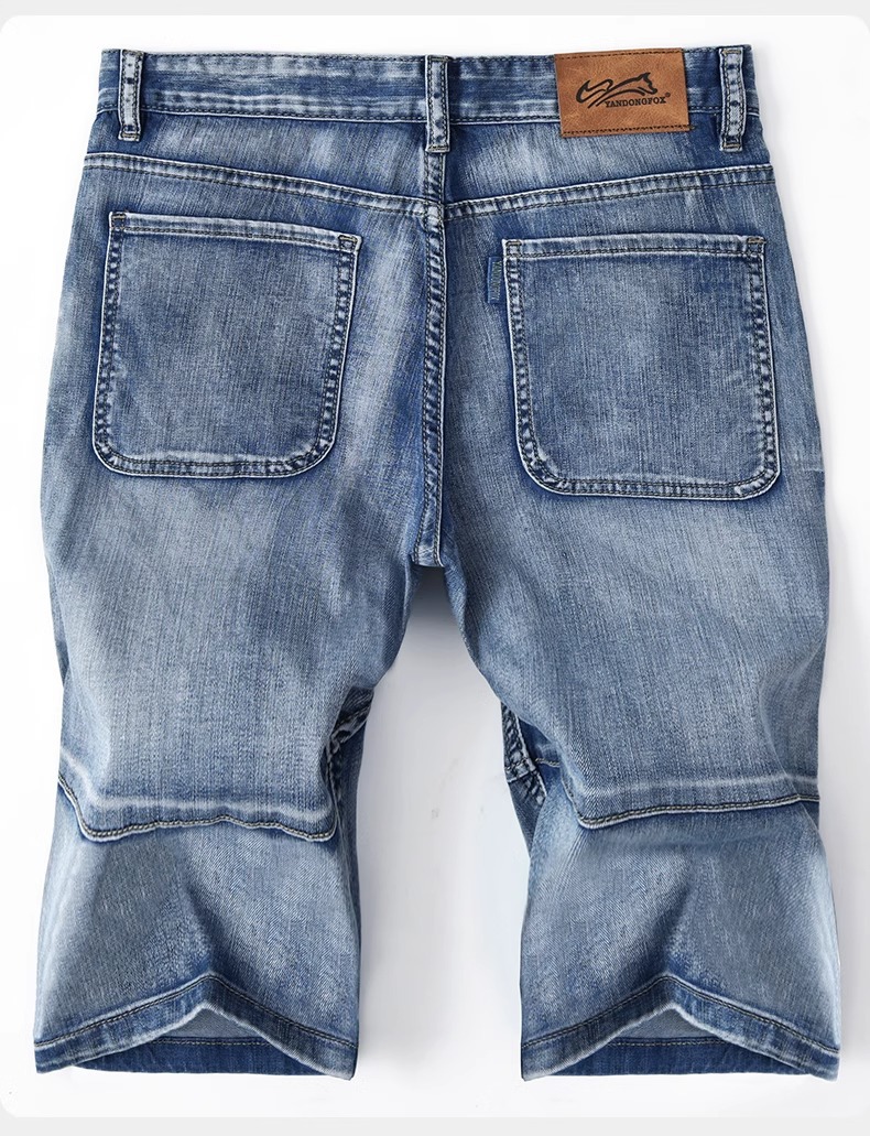 Men's Clothing Summer Thin Ripped Denim Shorts Loose Fit Korean Style Slim Pants Trendy Five Point Seven Point Fashion_mkmklike.com