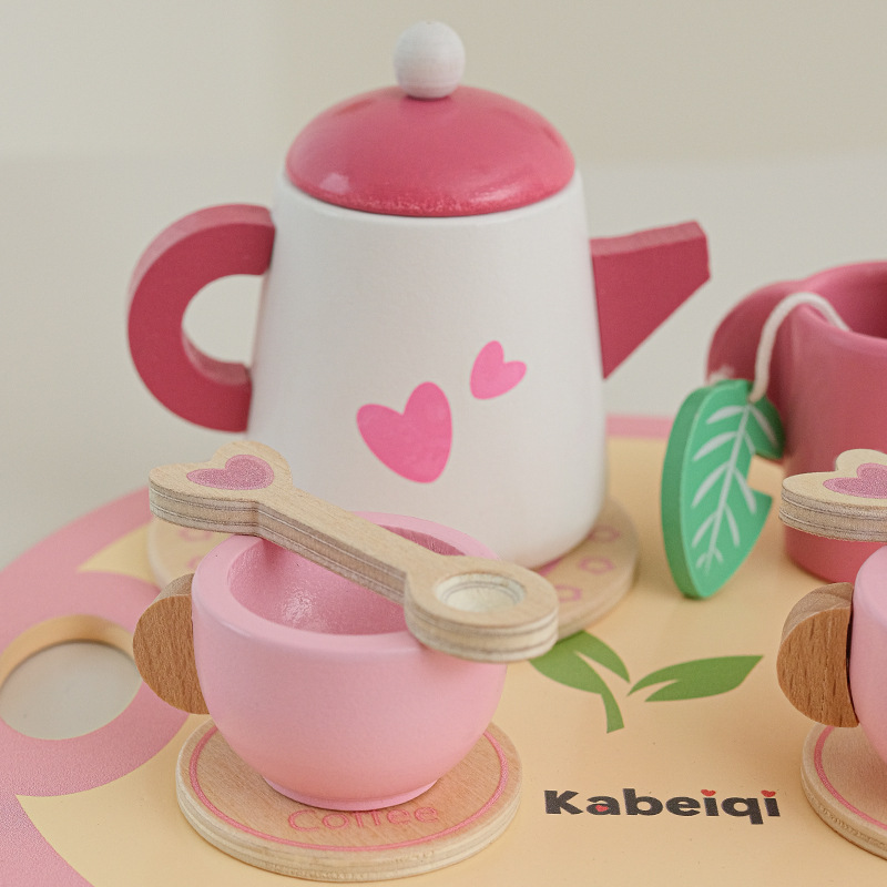 Simulación de madera té de la tarde para niños té simulación de bebés jugando en casa para acompañar juguetes de ejercicio social