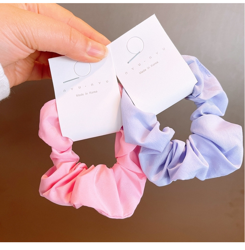 Korean Fluorescent Color Solid Color Hair Scrunchies display picture 17