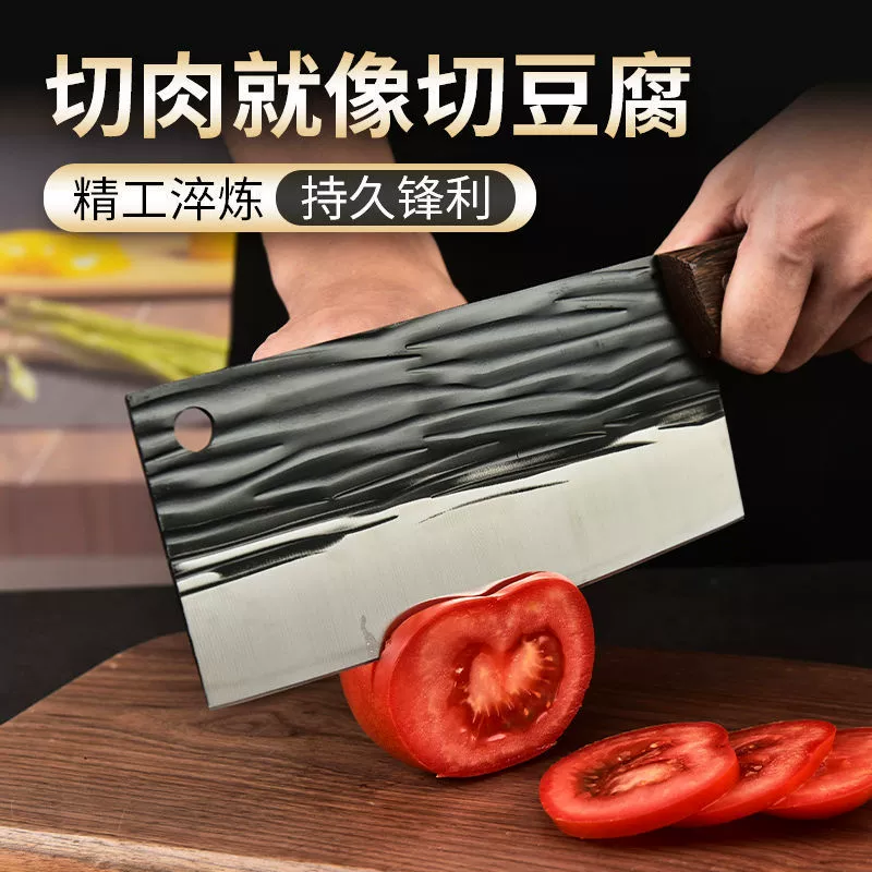 Кованный кухонный нож для дома: нож для резки крыльев курицы с деревянной рукоятью, кости, ручной работы, молотки и острые профессиональные инструменты