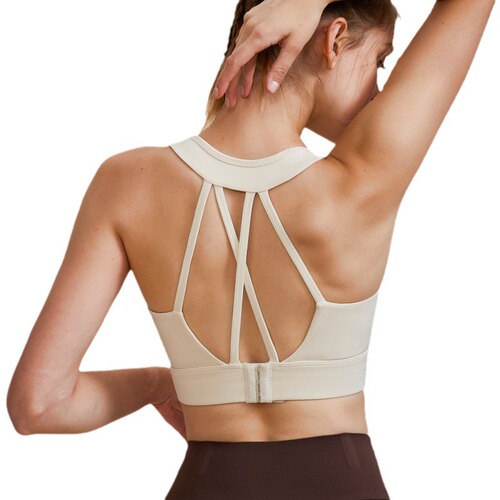 Shockproof high-strength sports bra with back crossing fixation yoga bra fitness integrated women's sports backless top
