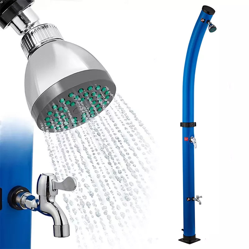 Columna de ducha solar al aire libre codo 20L Villa ducha de jardín ABS360 grado cromado grifo de pulverización