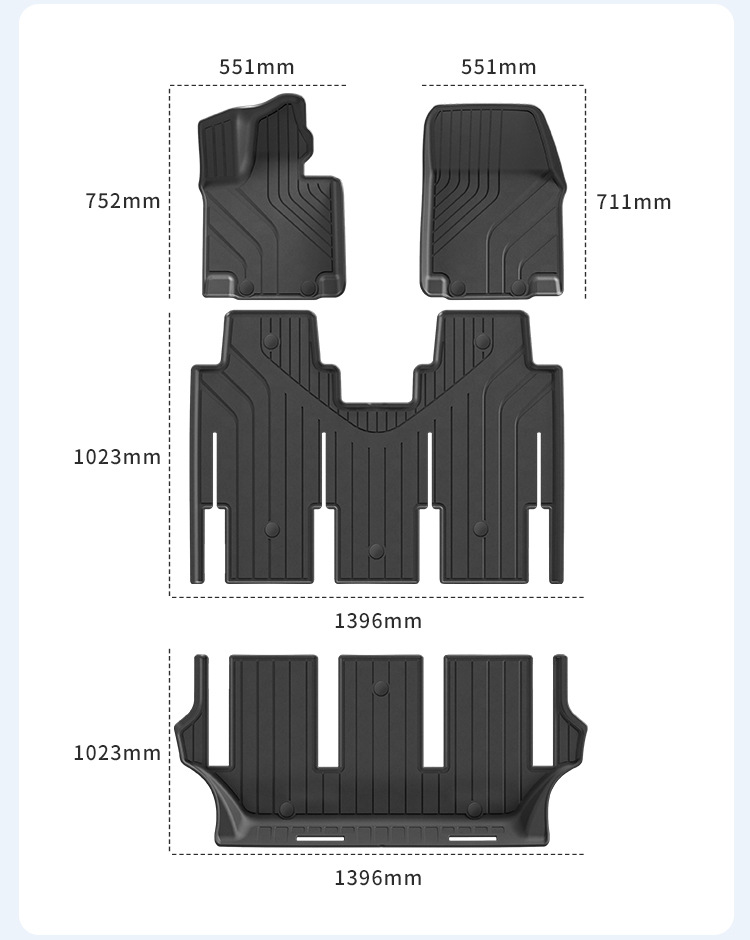 Suitable for 24-26 Models of Ideal Mega Cars, Eco-Friendly Tpe Car Mats, Special Car-Specific Mats, Trunk Mats