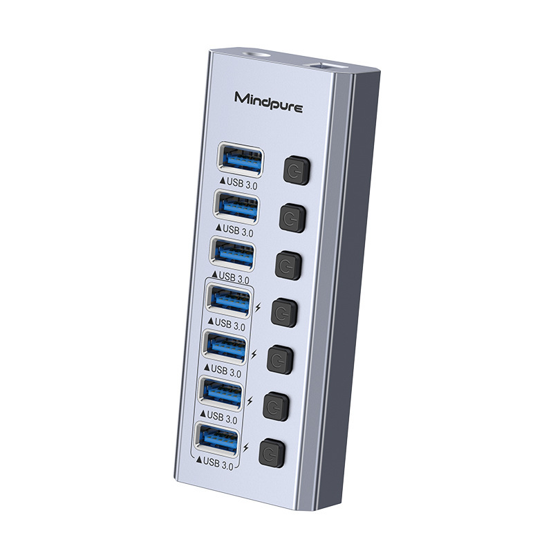 USB3.0多口集线器电脑7口10口扩展器独立开关带供电高速usb分线器|undefined