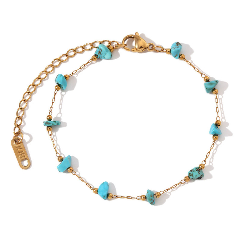 팔찌 - 골드 - 블루 터콰이즈