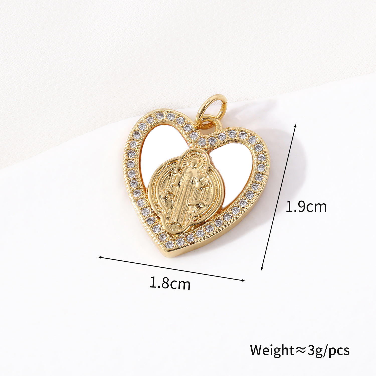 12g Weight Pendant Jewelry Making Type 18*19mm, 21 * 18mm, 21 * 25mm Jewelry Making Size Zircon Inlay Material DIY Jewelry Accessories Classification 1 Piece Quantity Copper Material Geometric, Virgin Mary, Heart Shape Pattern Plating Design Religion, Ethnic Style Style 1 Piece 18*19mm 21 * 18mm 21 * 25mm Copper Zircon Geometric Virgin Mary Heart Shape Pendant 8