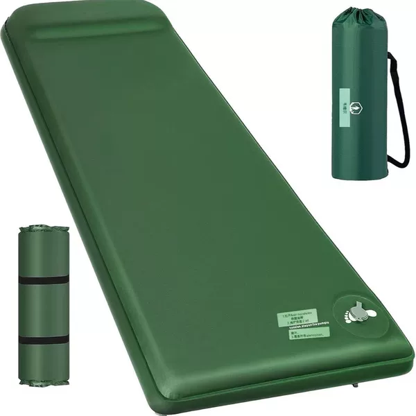 Outdoor Sponge Inflatable Mat Tent Foot Sponge Mat Automatic Inflatable Cheese Sleeping Mat Ultra-Light Camping Sleeping Mat