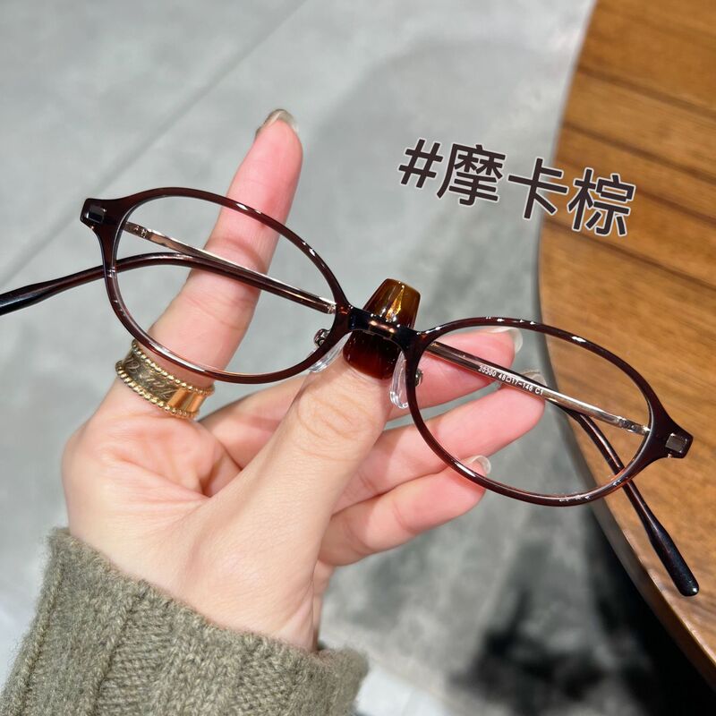 New Style Nerd Oval Small Frame High Myopia Glasses for Women with Retro Anti-blue Light Ultra-thin Frame New Style Nerd Oval Small Frame High Myopia Glasses for Women with Retro Anti-blue Light Ultra-thin Frame