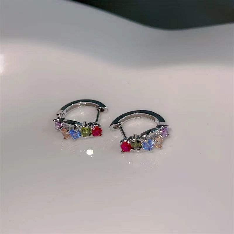 Casual Simple Style Round Alloy Plating Inlay Zircon Women's Earrings display picture 2