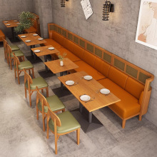 出口西餐厅实木卡座沙发 餐饮连锁店奶茶店甜品店咖啡厅靠墙卡座
