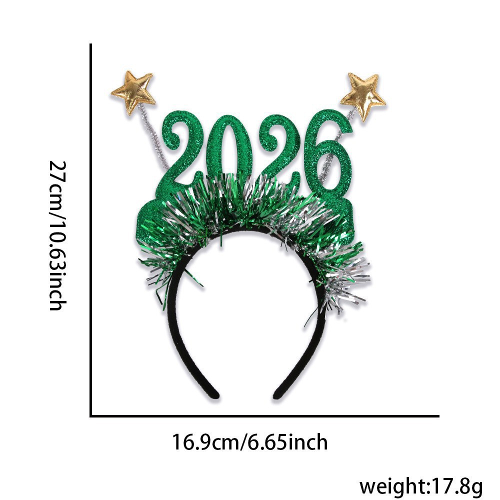 绿色2026星星发箍