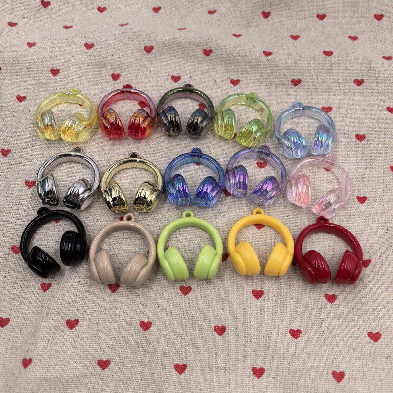 Uv-Plated Colorful Earphone Pendant High-Quality Personalized Colorful Earphone-Shaped Pendant DIY Mobile Phone Chain Bag Hanging Jewelry Accessories